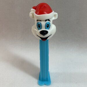 Vintage Pez Dispenser Polar Bear with Red Santa Cap
